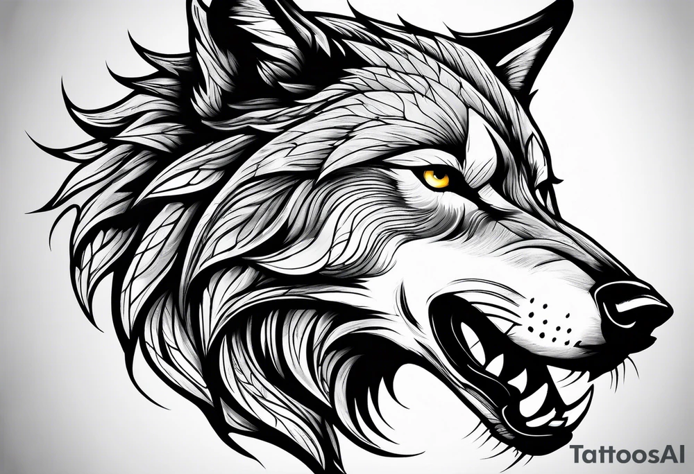 a wolf hunting tattoo idea