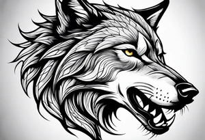 a wolf hunting tattoo idea