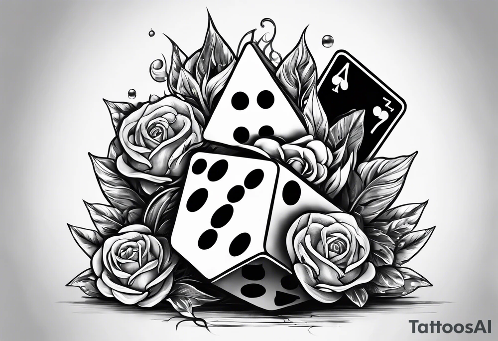 spades and dice tattoo idea