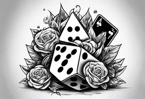 spades and dice tattoo idea