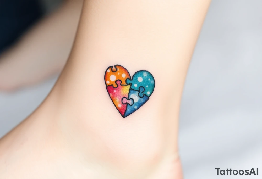 autism heart puzzle shape symbol tattoo idea