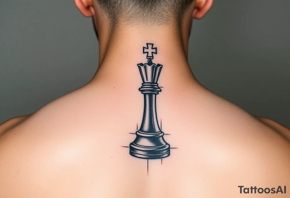 Queen and king chess piece on arm tattoo idea