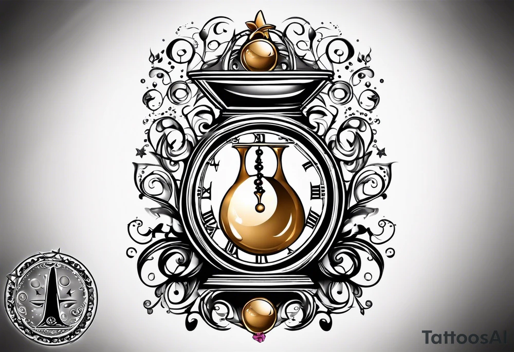 Mix an hourglass with a nautical clock with the addition of planets, galaxies and flower spikes to give a design to print on a t-shirt, the design should be in one color in the form of a tattoo and all the shapes should be mixed to give one shape,
tattoo for all arms tattoo idea