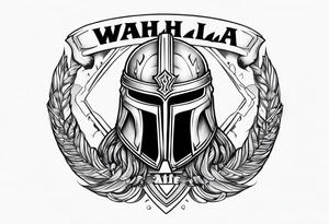 Valhalla  warrior soldier helmet tattoo idea