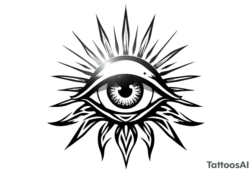 a beautiful eyeball with rays of sunlight hitting it tattoo idea