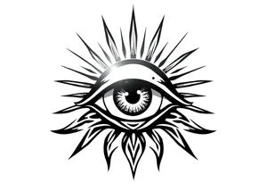 a beautiful eyeball with rays of sunlight hitting it tattoo idea