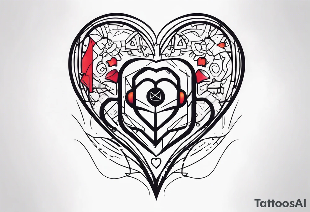 AI Tech heart and mind tattoo idea