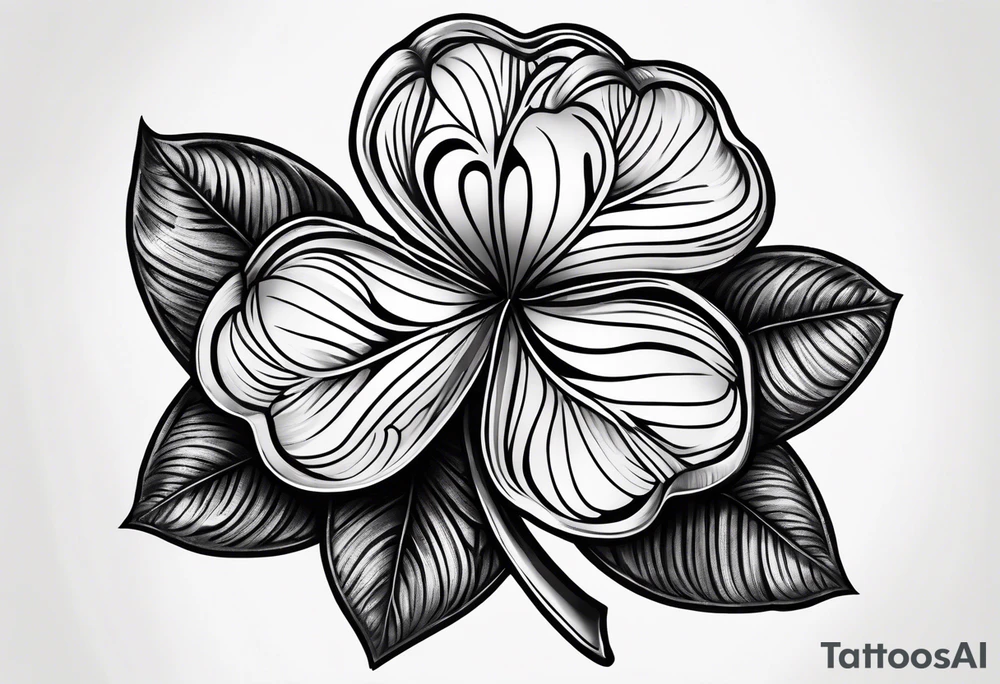 3 leaf clover with letters G T and JK in each leaf tattoo idea