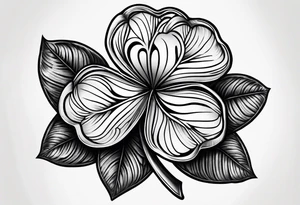 3 leaf clover with letters G T and JK in each leaf tattoo idea