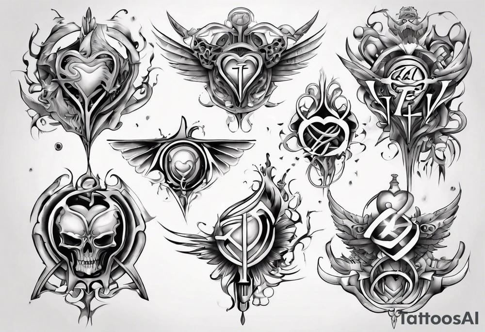 stylized text: "amor fati" tattoo idea