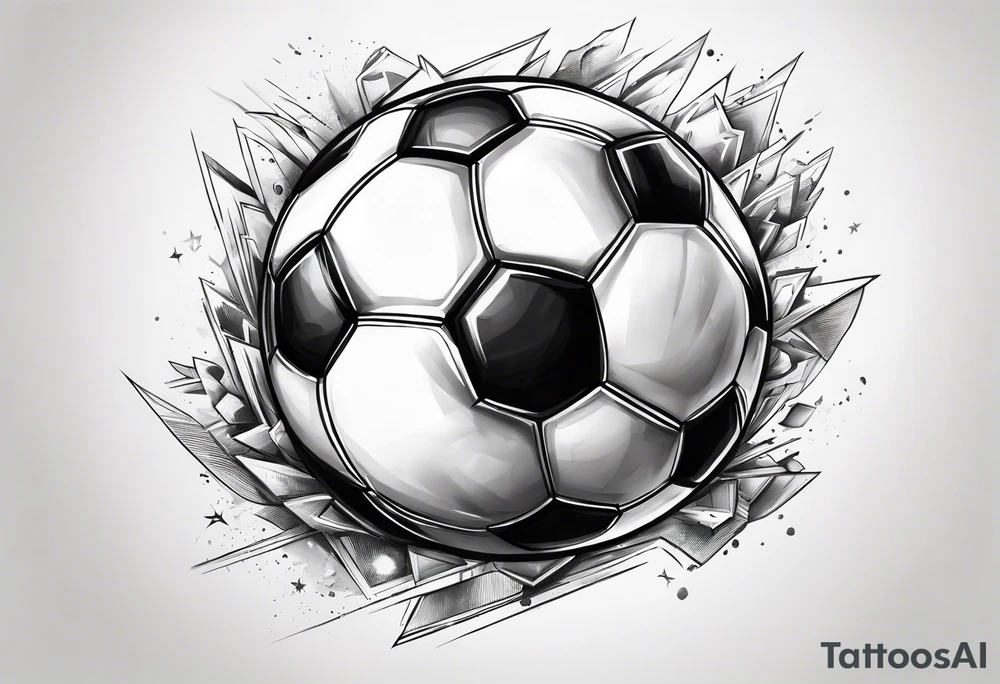 Soccer ball the world is yours hovering tattoo idea