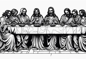 Last supper but everyone is undead, a demon or a skeleton tattoo idea