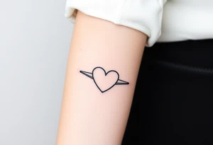 Minimalist tattoo for women who love travel and science, make feminine. For forearm. Should be small, aeroplane and heart tattoo idea