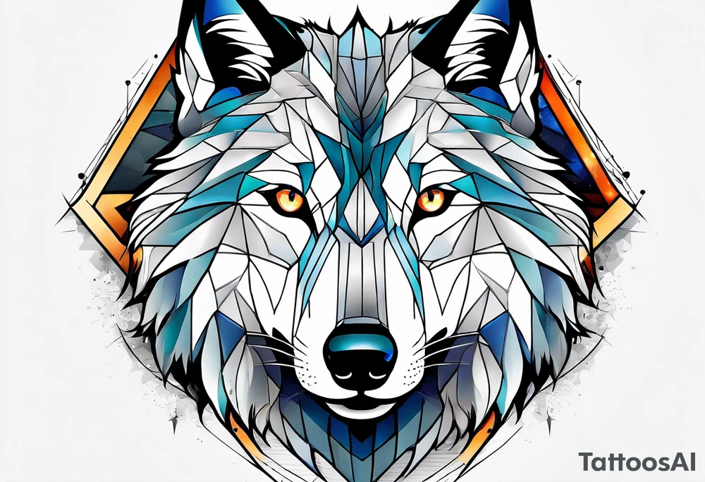 strong wolf gentle eyes tattoo idea