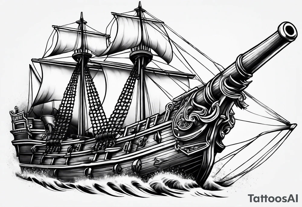 Crossed cannons tattoo idea