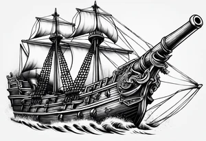 Crossed cannons tattoo idea