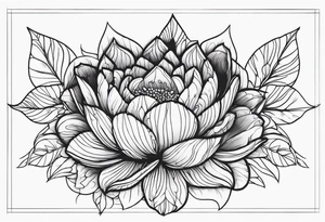 ramo de flor conjunto linha reta tattoo idea