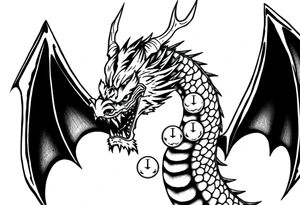 Shenron dragon with 7 dragon balls tattoo idea