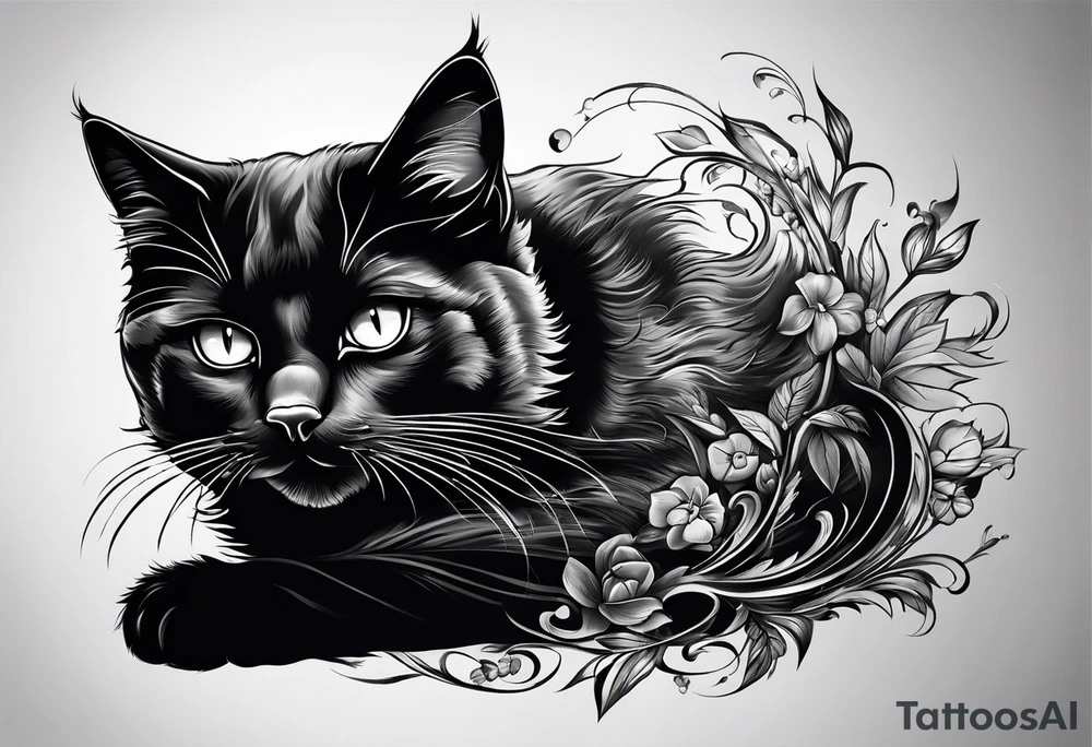 black cat tattoo idea