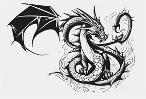 Dragon wrapping around arm with spikes tattoo idea