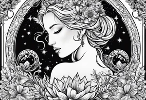 Virgo sign with nature tattoo idea