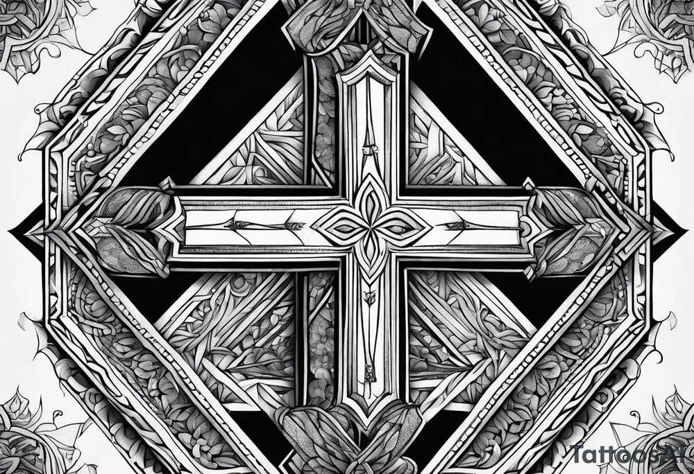 Humble wisdom caring cross detailed tattoo idea