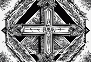 Humble wisdom caring cross detailed tattoo idea