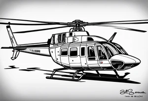 a bell 407 helicopter with the name T. Sousa on it. tattoo idea
