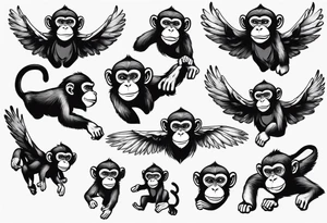 A monkey flying tattoo idea