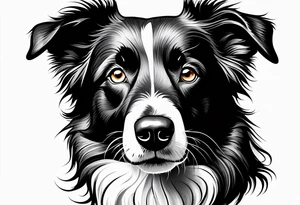 Tattoo of a border collie with one eye tattoo idea