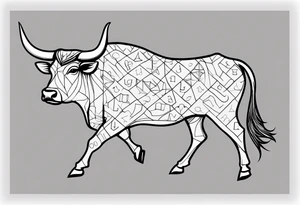 realistic laying ox tattoo idea