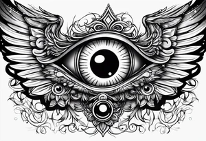 big eye with wings tattoo idea