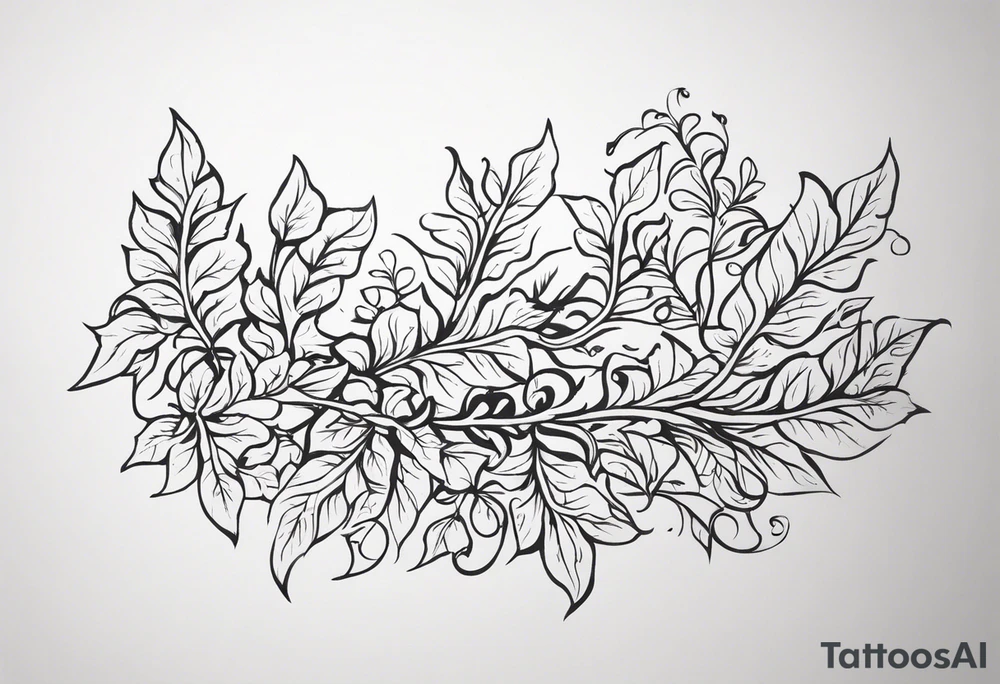 31.8742° N, 91.1366° W, with very simple ivy vines on both sides.  it will be small fine line on the back of the arm above the elbow tattoo idea