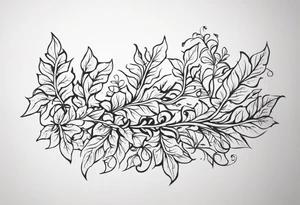 31.8742° N, 91.1366° W, with very simple ivy vines on both sides.  it will be small fine line on the back of the arm above the elbow tattoo idea
