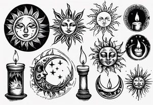 Sun. Moon. Candle. tattoo idea