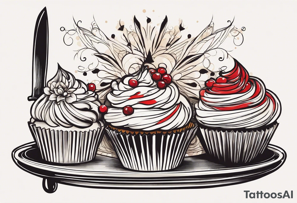 whisk, Cream, Knife, cupcakes resembles pastry chef tattoo idea