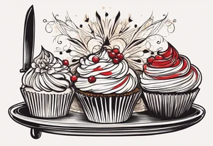 whisk, Cream, Knife, cupcakes resembles pastry chef tattoo idea