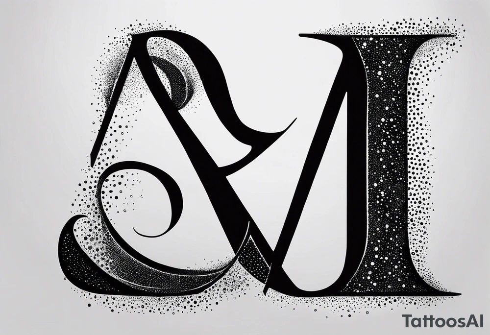 The letters AR together with the words always ready going down the side of the letters tattoo idea