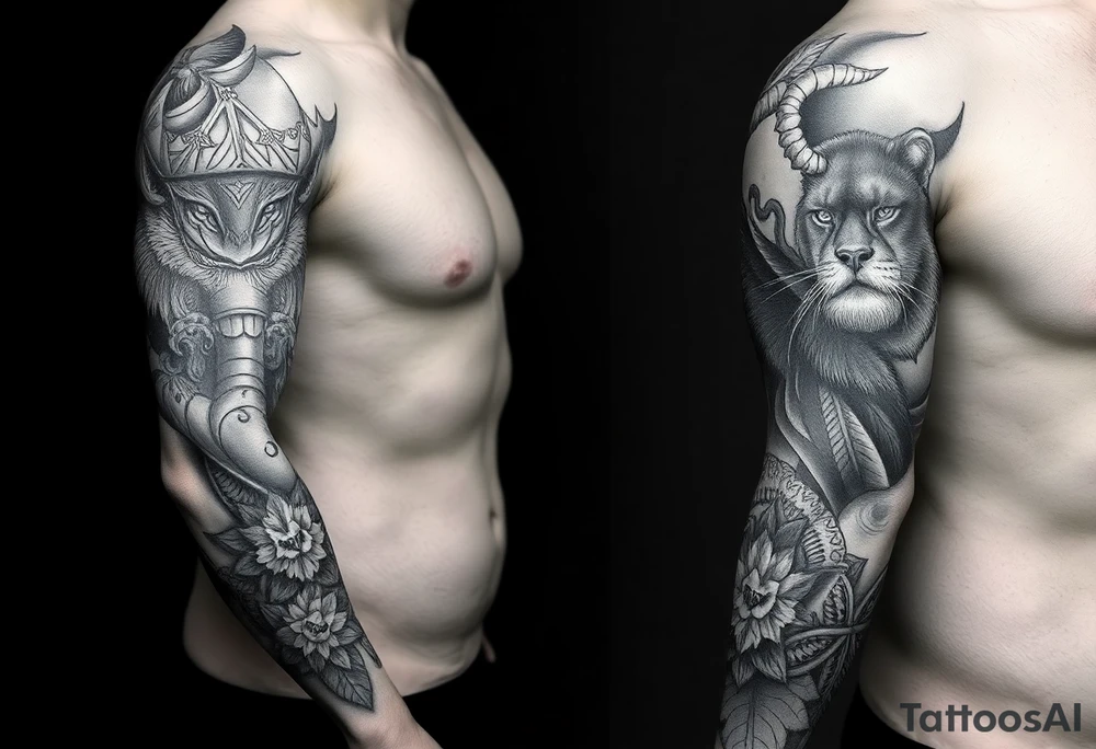 a Jungle sleeve tattoo idea