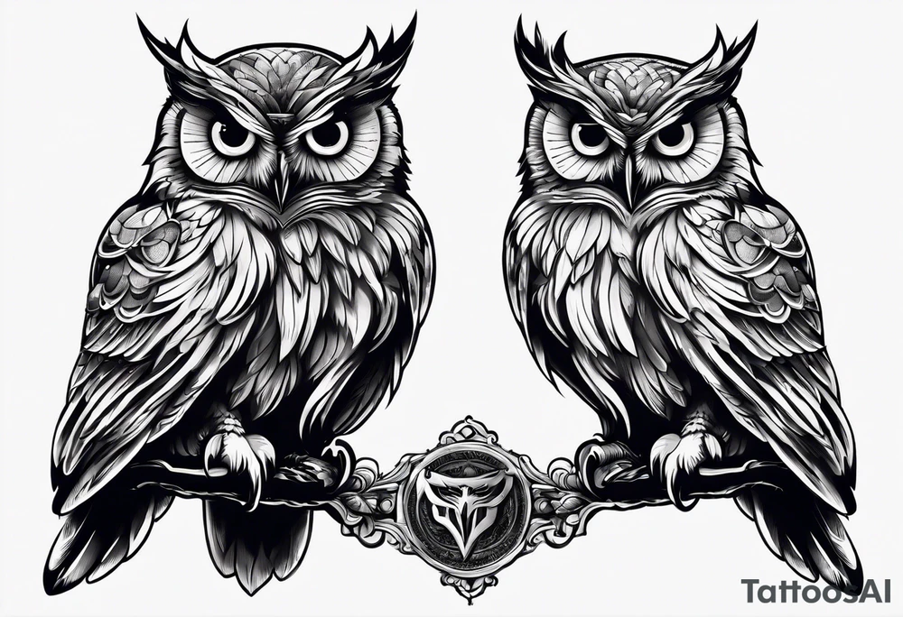 Owl ready to attack tattoo idea