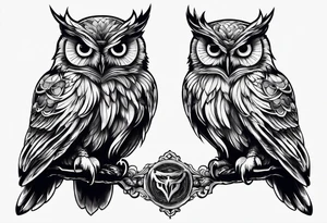 Owl ready to attack tattoo idea