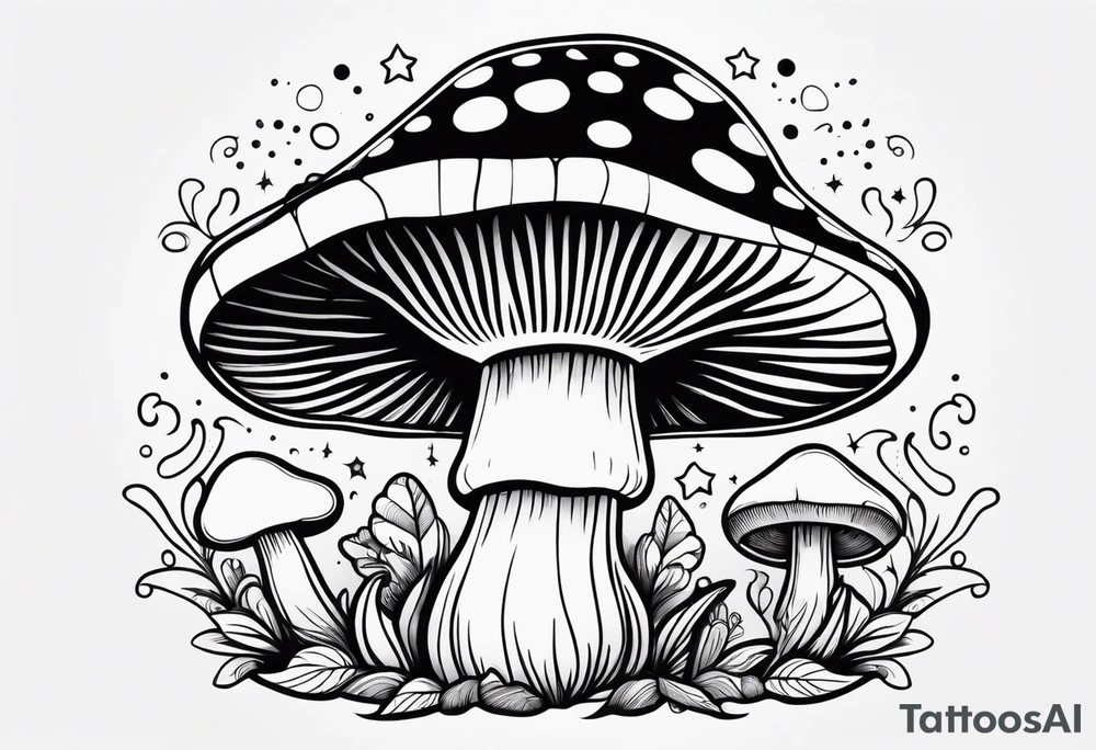 mushroom psychedelic tattoo idea