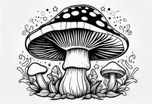 mushroom psychedelic tattoo idea
