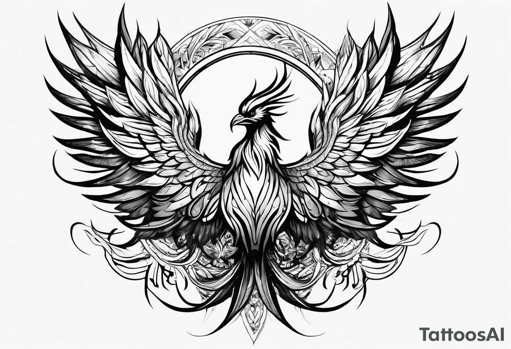A Phoenix that's transforming from the ashes as it's being stung by a scorpion tattoo idea