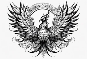 A Phoenix that's transforming from the ashes as it's being stung by a scorpion tattoo idea