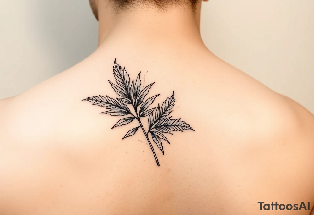 palm leaves side neck tattoo tattoo idea