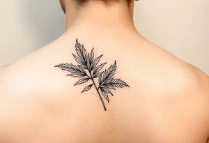 palm leaves side neck tattoo tattoo idea