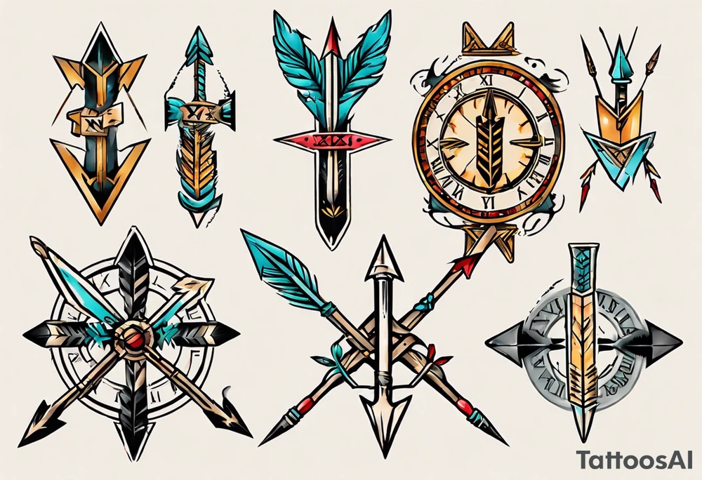 arrow and roman numerals tattoo idea