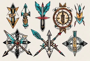 arrow and roman numerals tattoo idea