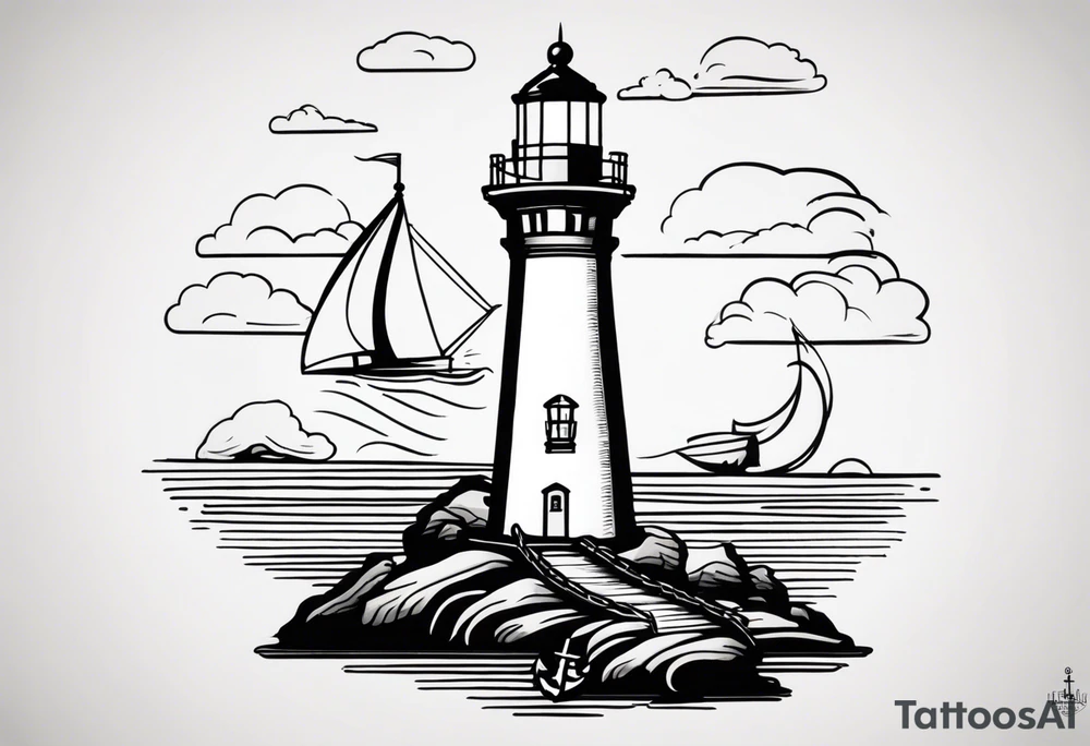 Lighthouse and anchor that says "my beacon, my anchor" tattoo idea